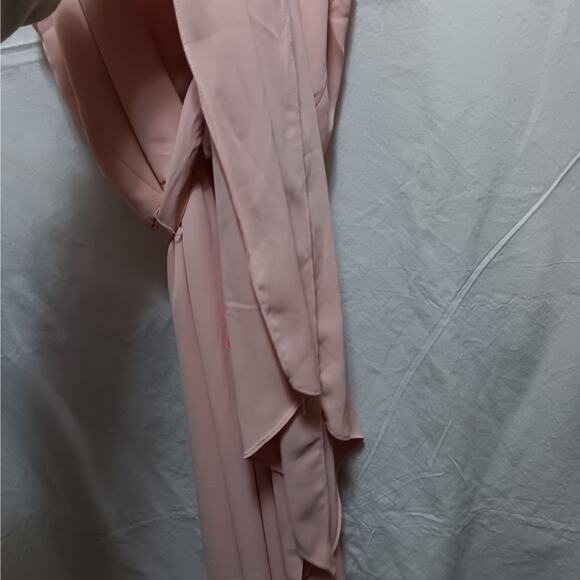 Lauren Ralph Lauren Womens size 8 Pale Pink Dress Long Length Blouson Belted - Picture 3 of 16